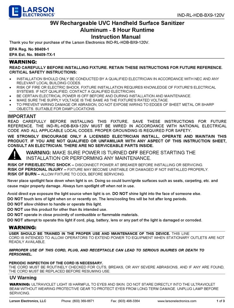Larson Electronics IND-RL-HDB-BX9-120V User manual Larson Electronics IND-RL-HDB-BX9-120V User manual