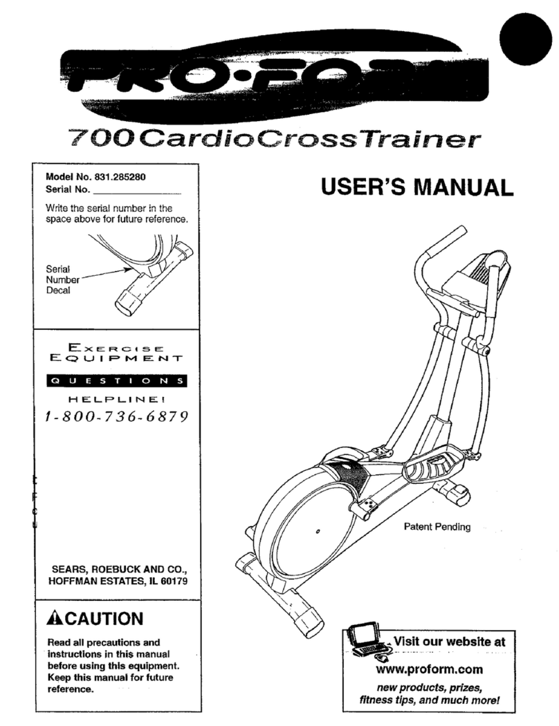 Pro-Form CardioCross Trainer 700 User manual