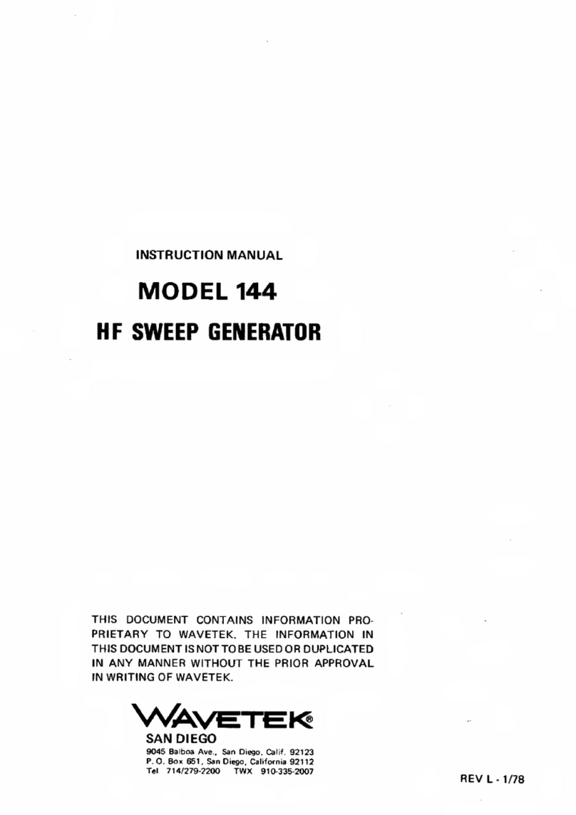 Wavetek 144 User manual