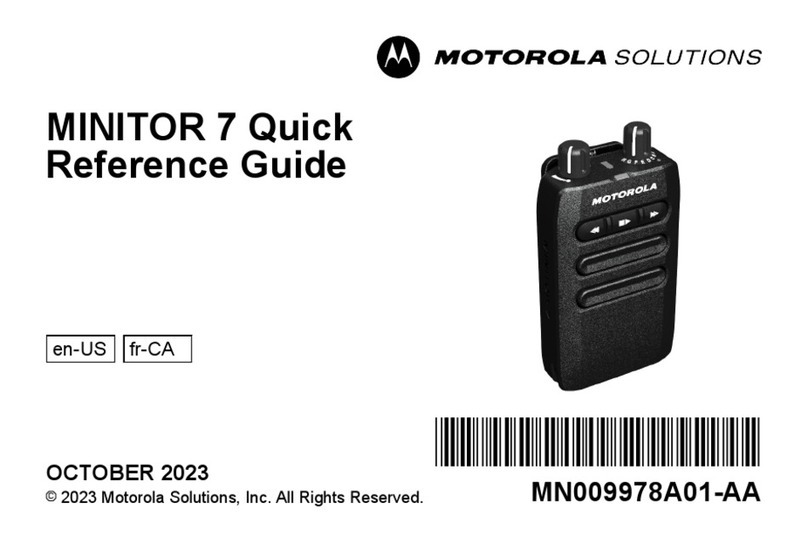 Motorola solutions MINITOR 7 Quick reference guide