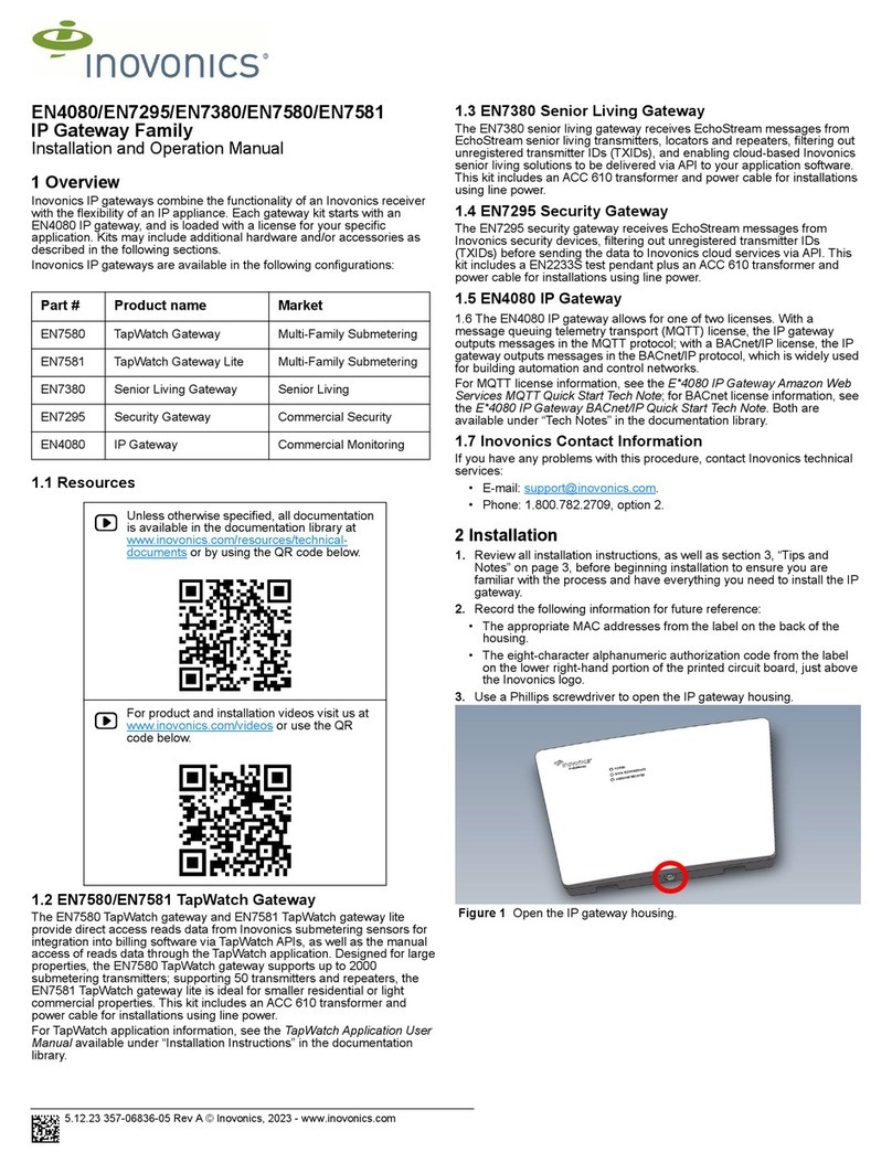 Inovonics EN7295 Installation and operation manual