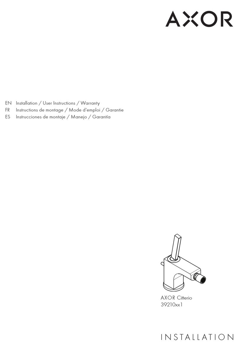 Axor Citterio 39210 1 Series Installation/User Instructions/Warranty