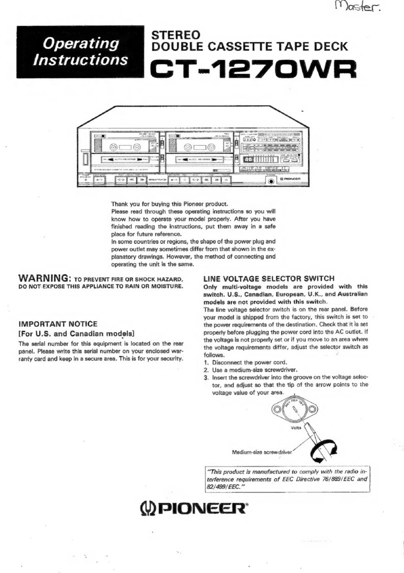 Pioneer CT1270WR User manual Pioneer CT1270WR User manual