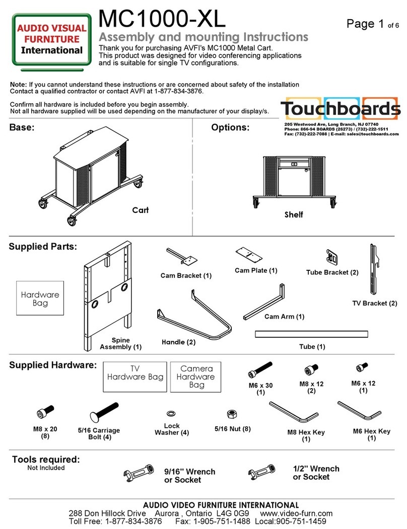 Audio Video Furniture International MC1000-XL Assembly and mounting instructions Audio Video Furniture International MC1000-XL Assembly and mounting instructions