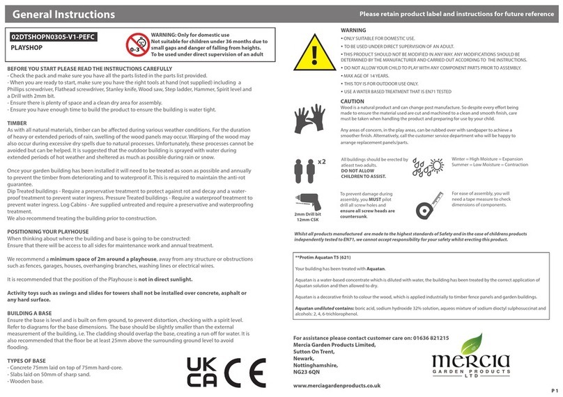 Mercia Garden Products 02DTSHOPN0305-V1-PEFC General instructions Mercia Garden Products 02DTSHOPN0305-V1-PEFC General instructions