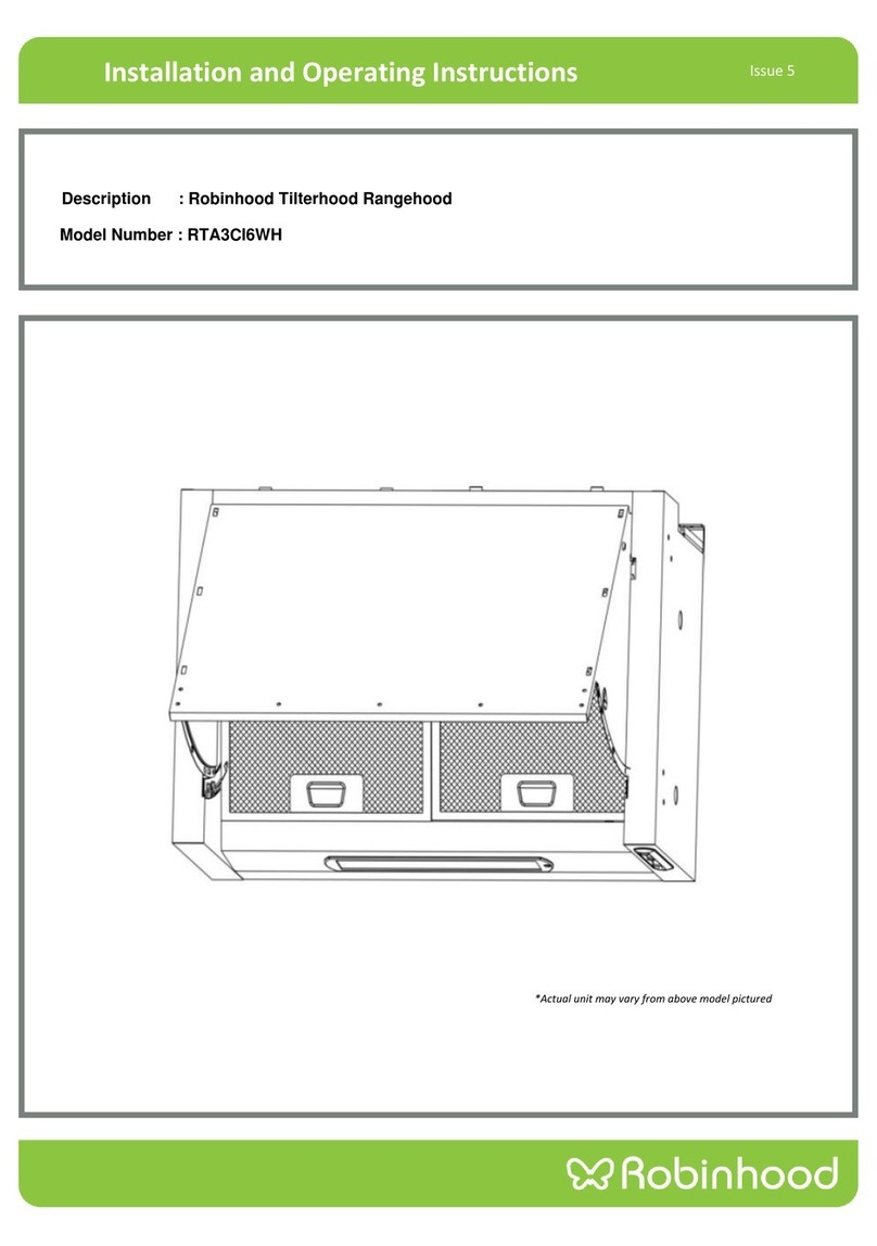 ROBINHOOD RTA3CI6WH Installation and operating instructions