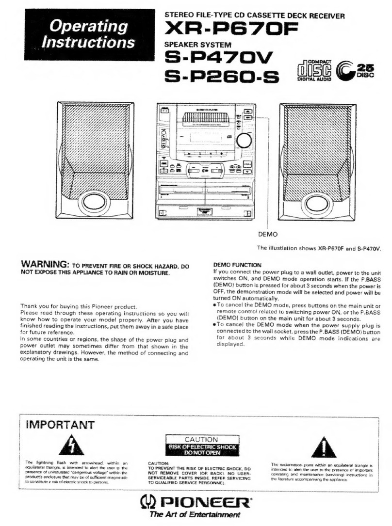 Pioneer XR-P670F operating instructions