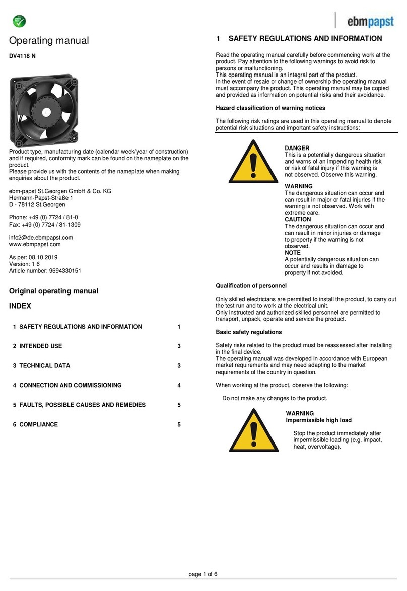Ebmpapst DV4118 N User manual