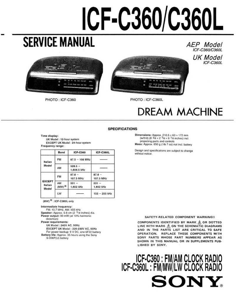 Sony ICF-C360 Service manual