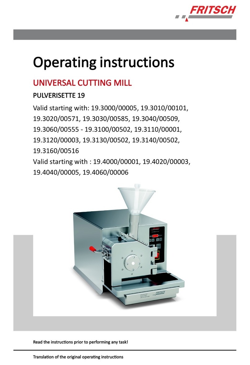 Fritsch PULVERISETTE 19 operating instructions