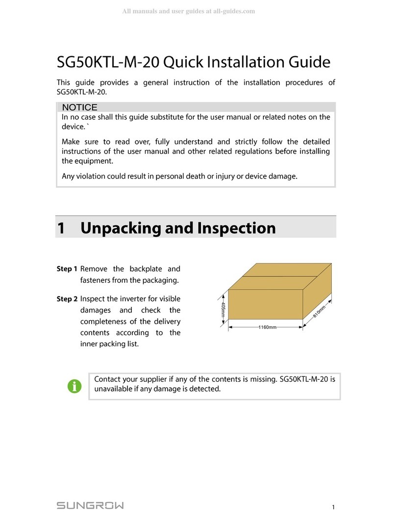 Sungrow SG50KTL-M-20 Quick installation guide