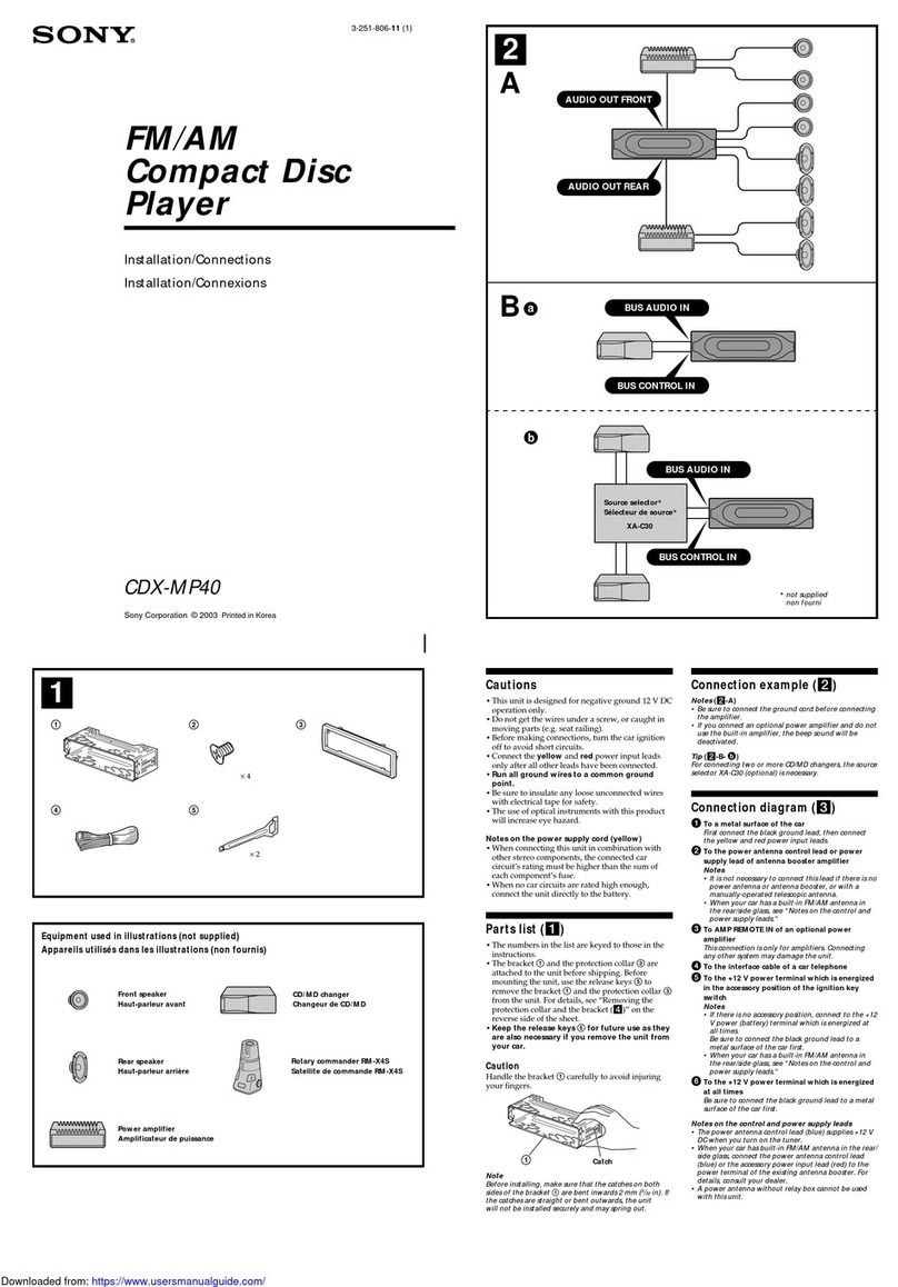 Sony CDX-MP40 Installation/Connection Product guide
