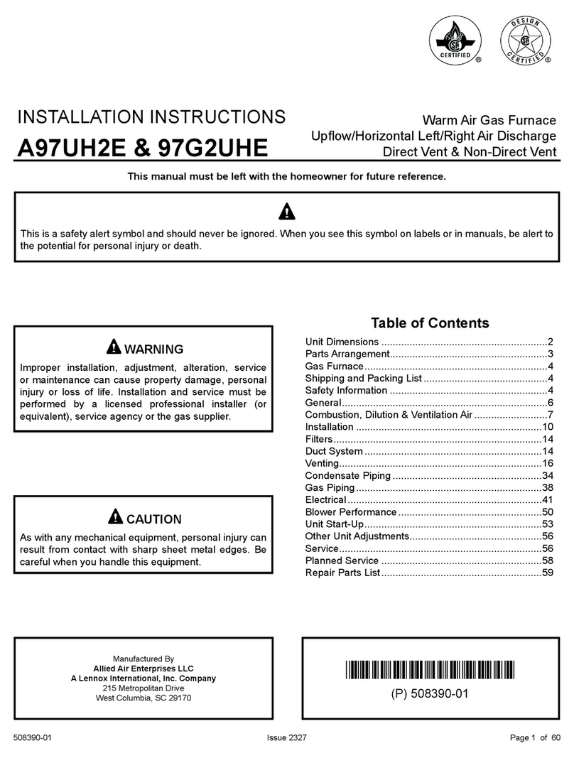 Lennox A97UH2E User manual