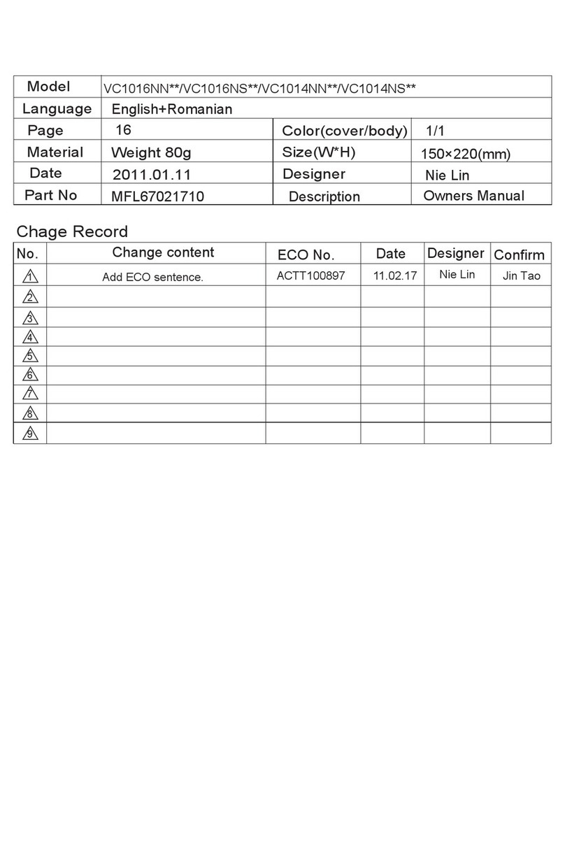 LG VC1014NS Series User manual