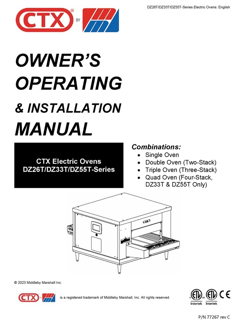 Middleby Marshall CTX DZ26T Series Owner's operating manual Middleby Marshall CTX DZ26T Series Owner's operating manual