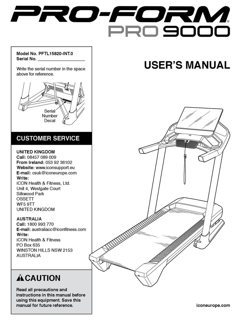 Pro-Form PFTL15820-INT.0 User manual