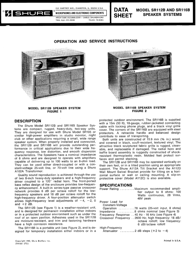 Shure SR112B Operation manual