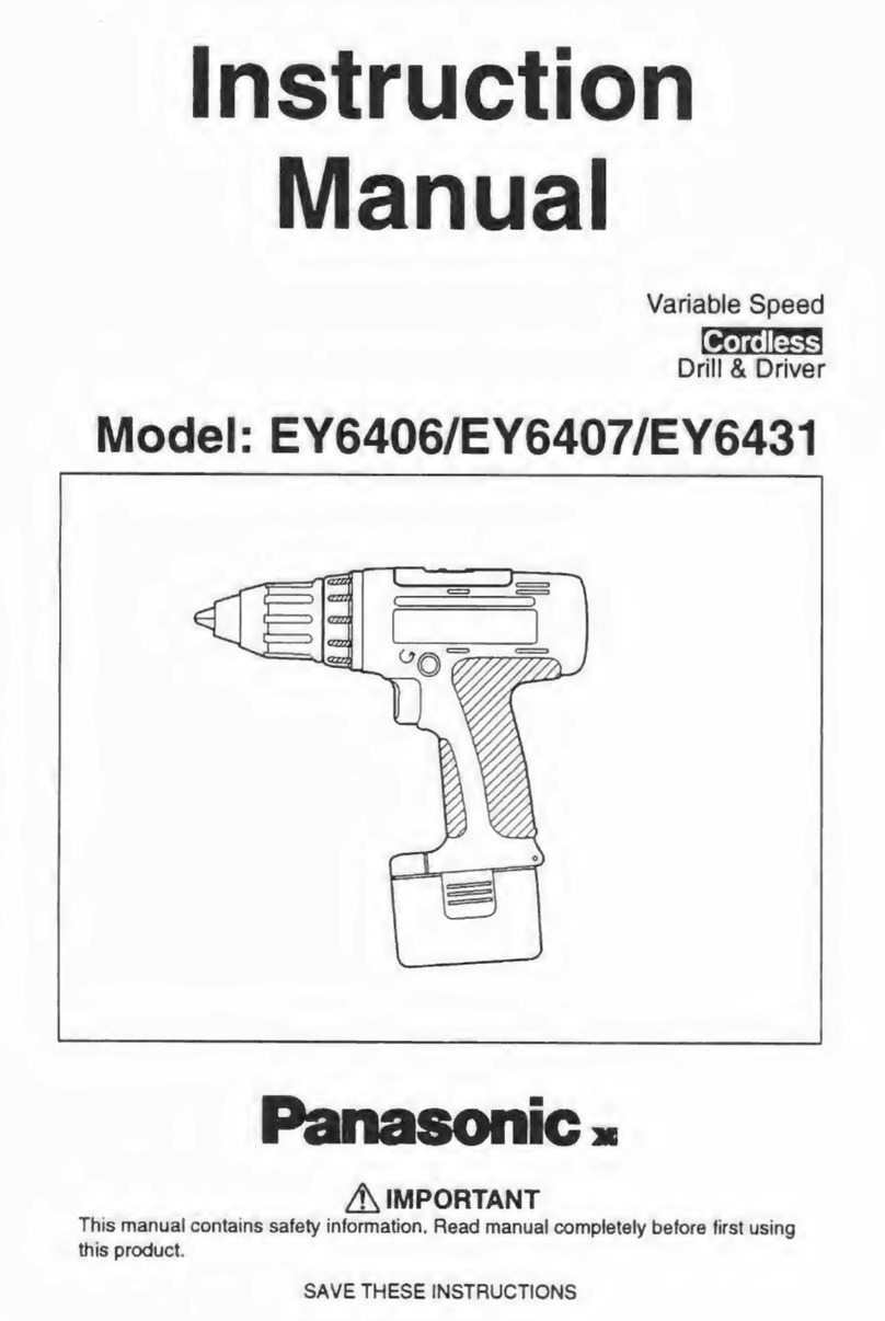 Panasonic EY6406 - CORDLES DRILL&DRIVER User manual