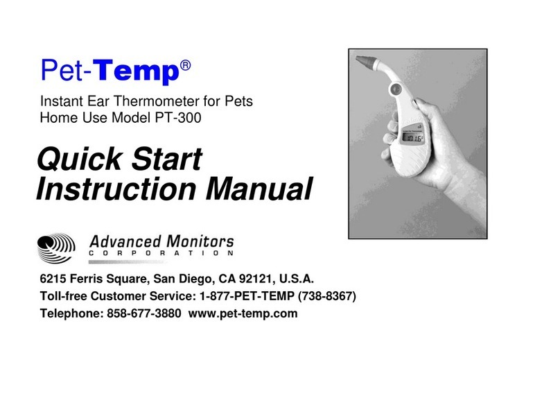 AMC Pet-Temp PT-300 Quick start instruction manual