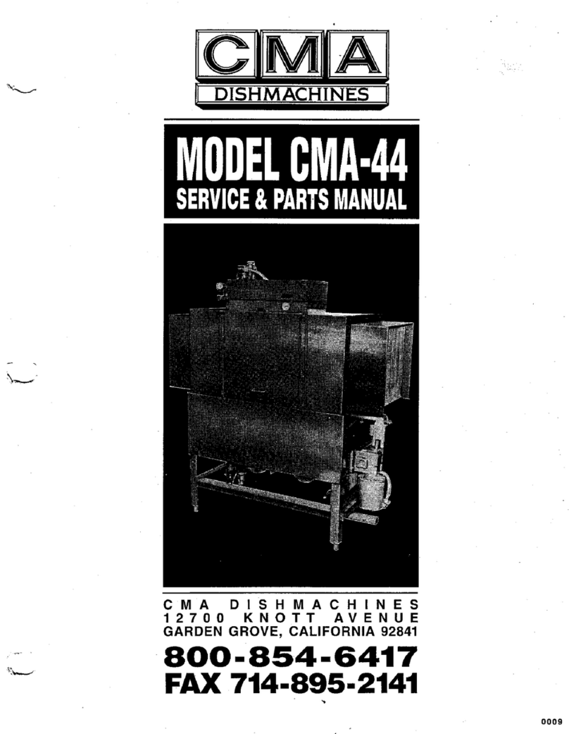 CMA Dishmachines CMA-44 Service and parts manual