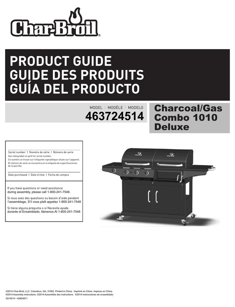 Char-Broil Charcoal/Gas Combo 1010 Deluxe Product guide