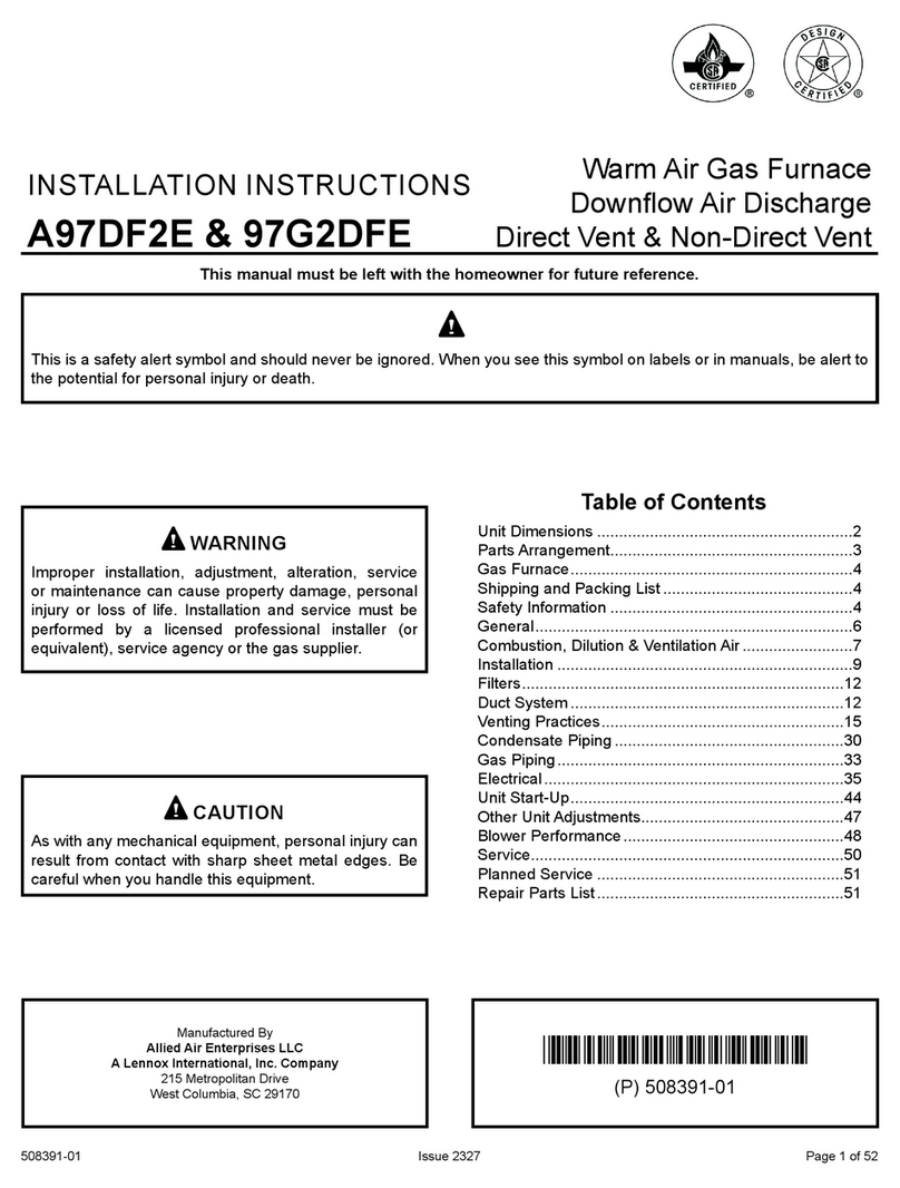 Lennox A97DF2E User manual