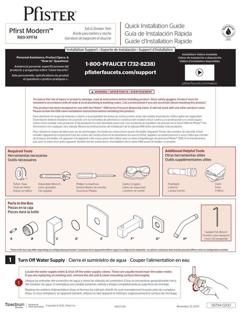 Spectrum Pfister Pfirst Modern R89-XPFM User manual