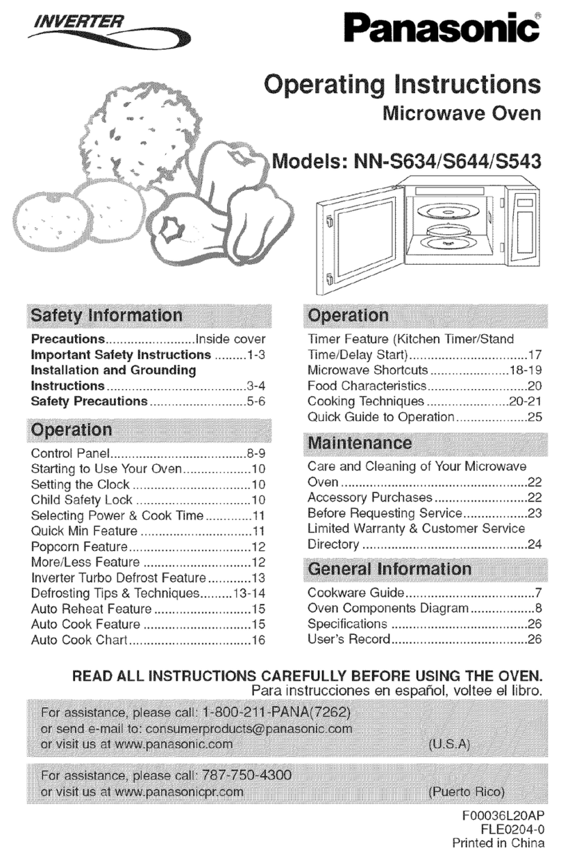 Panasonic inverter NN-S634 User manual