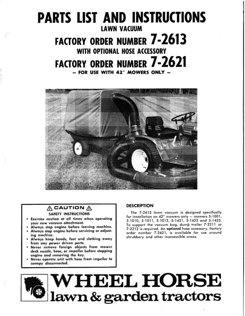 Wheel Horse 7-2621 Parts list and instructions