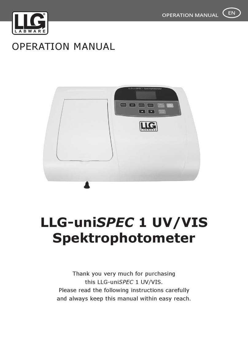 LLG uniSPEC 1 UV/VIS Operation manual