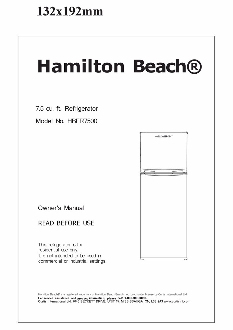 Hamilton Beach HBFR7500 owner's manual