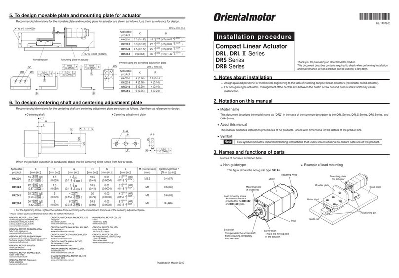 Oriental motor DRL Series Operating and maintenance manual