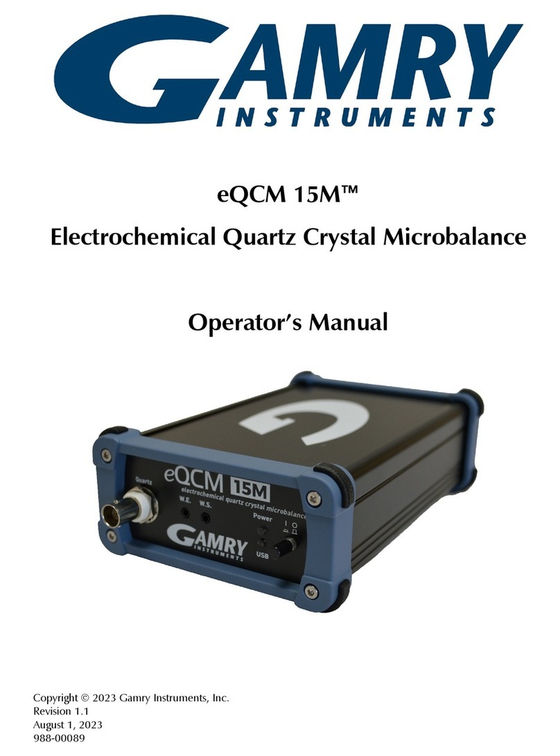 Gamry Instruments eQCM 10M Operator's manual