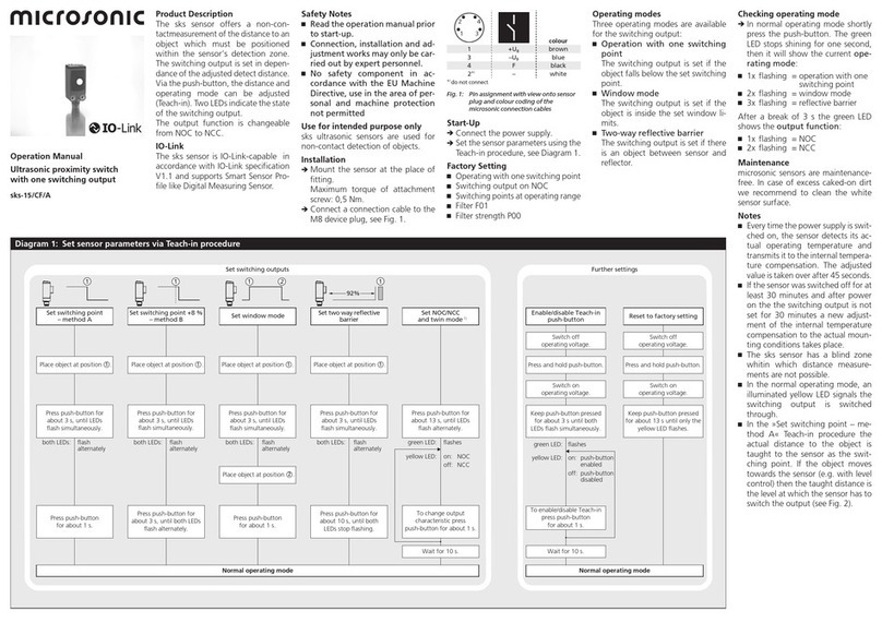 Microsonic IO-Link sks-15/CF/A Operation manual