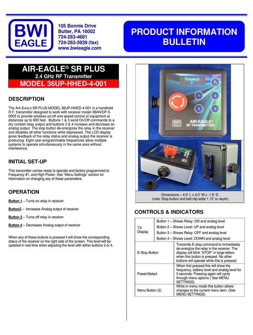 BWI Eagle AIR-EAGLE SR PLUS 36UP-HHED-4-001 manual