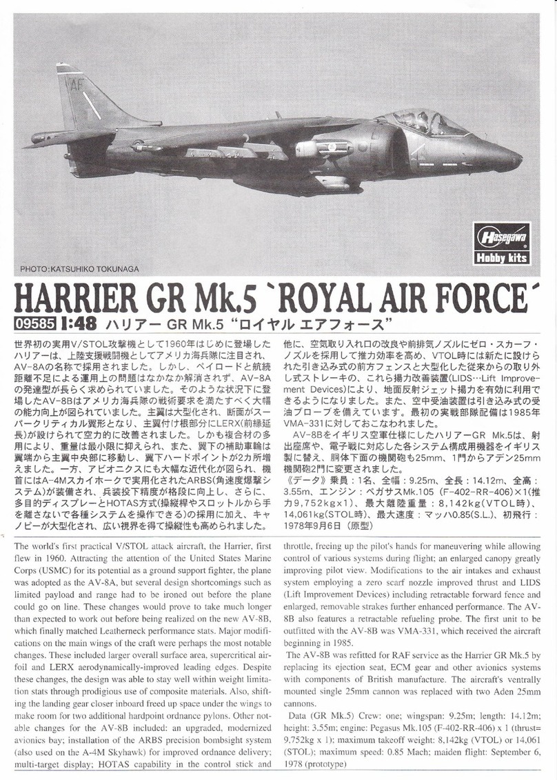 HASEGAWA HARRIER GR Mk.5 ROYAL AIR FORCE manual