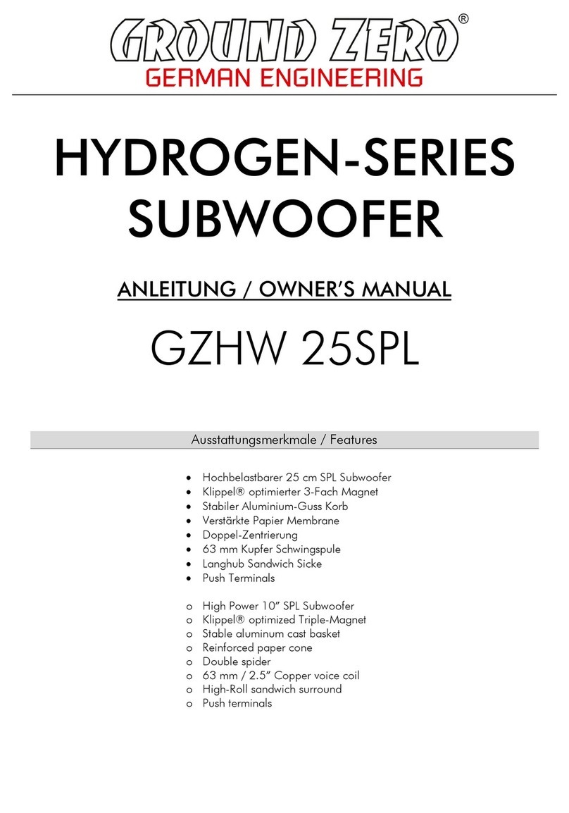 Ground Zero HYDROGEN SERIES User manual