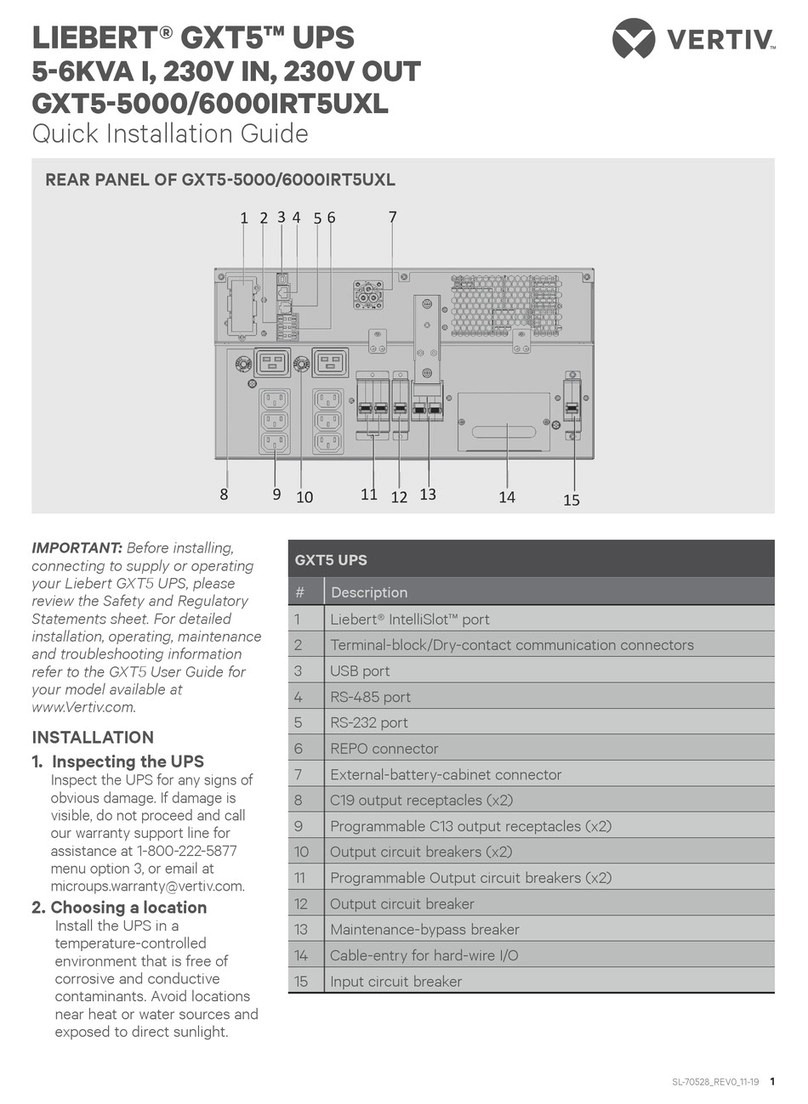 Vertiv LIEBERT GXT5-6000IRT5UXL User manual