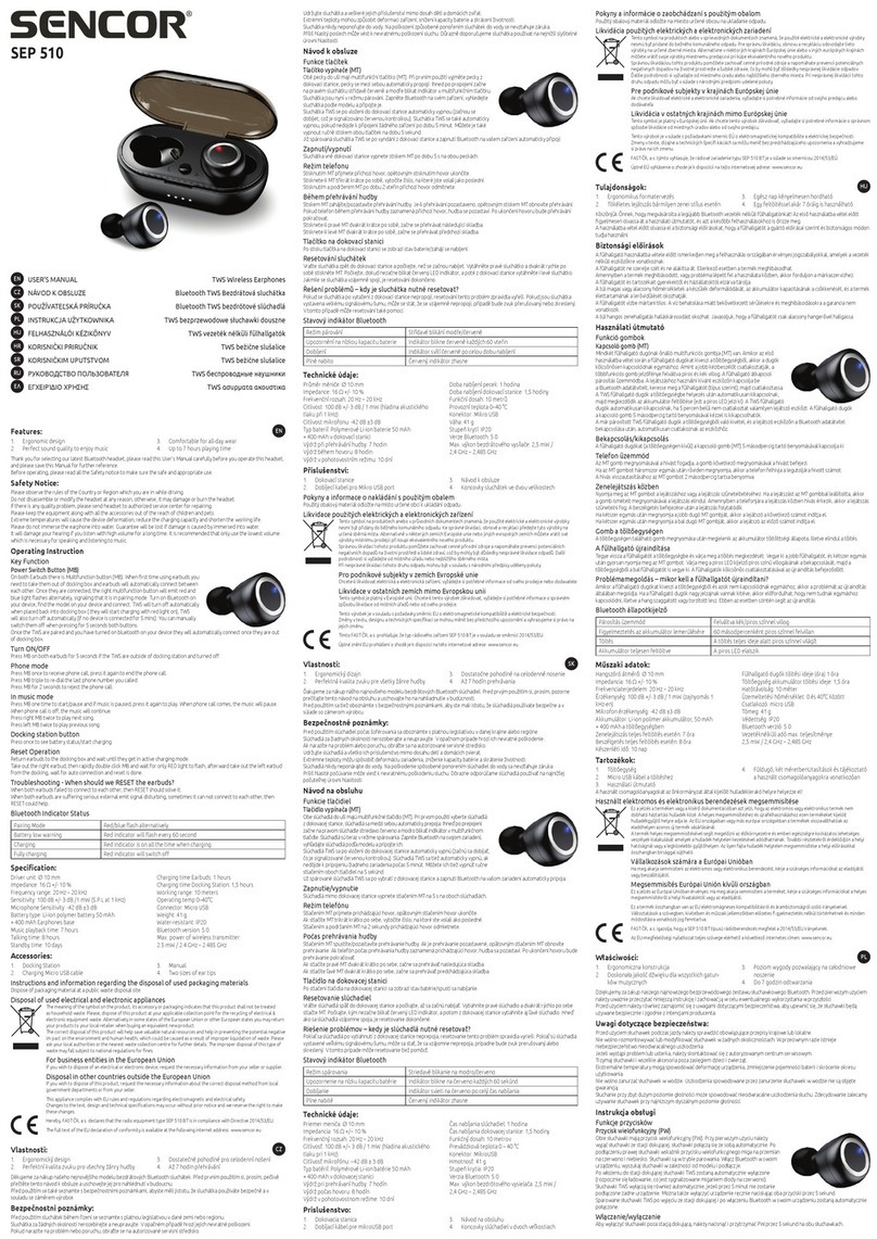 Sencor SEP 510BT WH User manual
