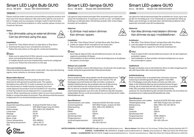 Clas Ohlson GU10 manual