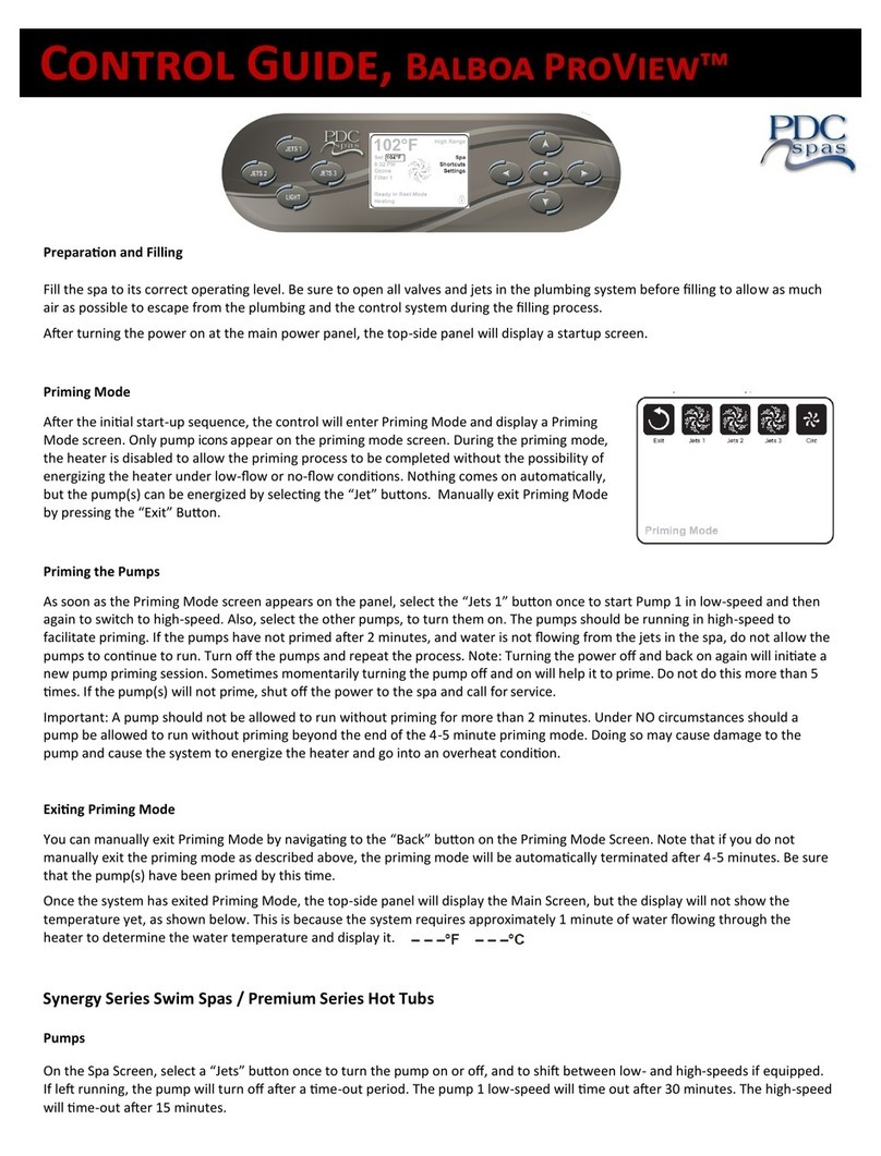 PDC spas Balboa ProView Use and maintenance manual