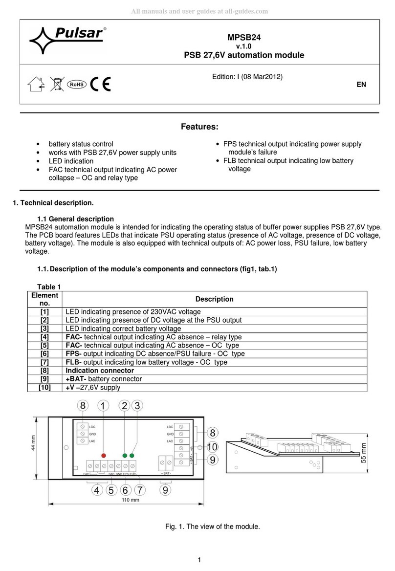 Pulsar Moen INS270A User manual