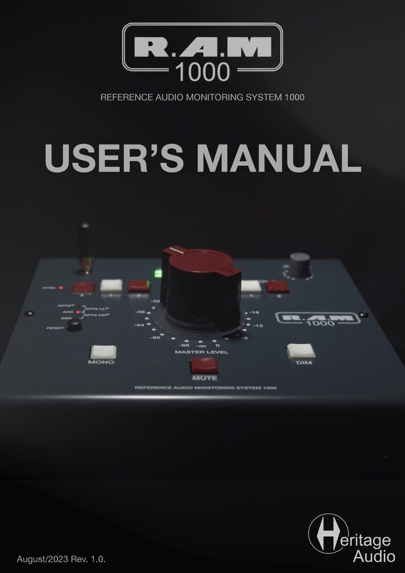 Heritage Audio R.A.M 1000 User manual