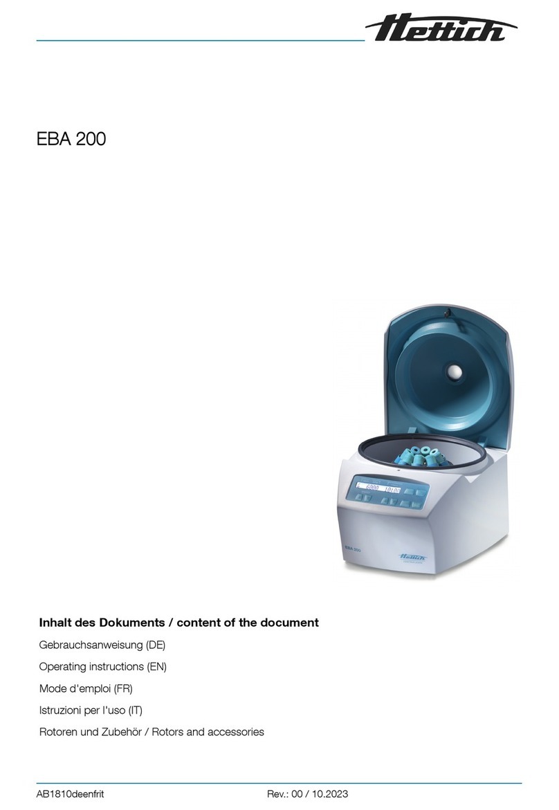 Hettich EBA 200 operating instructions