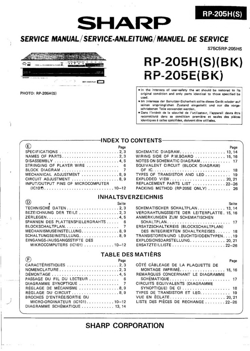 Sharp RP-205H User manual