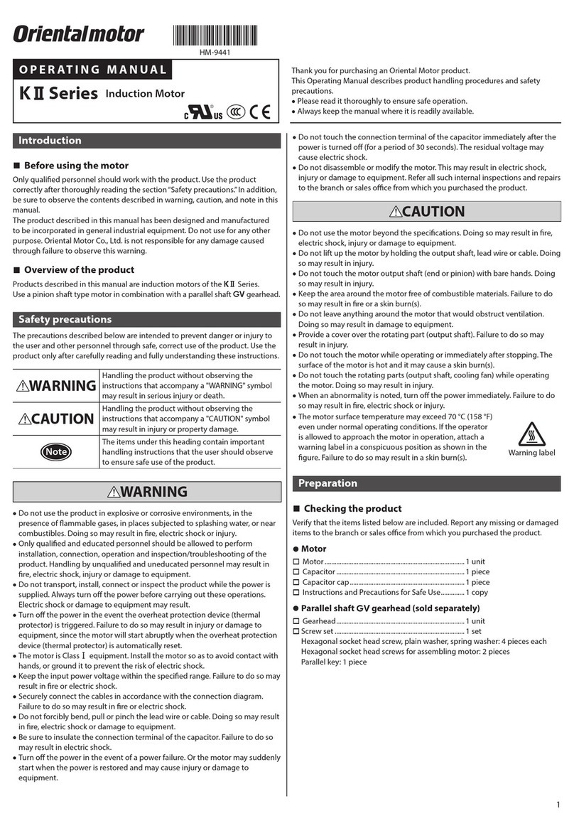 Oriental motor K II Series operating manual