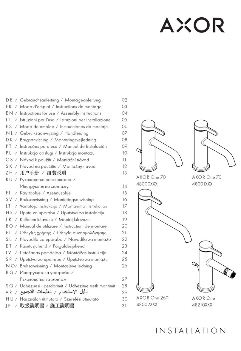 Axor One 70 48000 Series Instructions for use/assembly instructions Axor One 70 48000 Series Instructions for use/assembly instructions