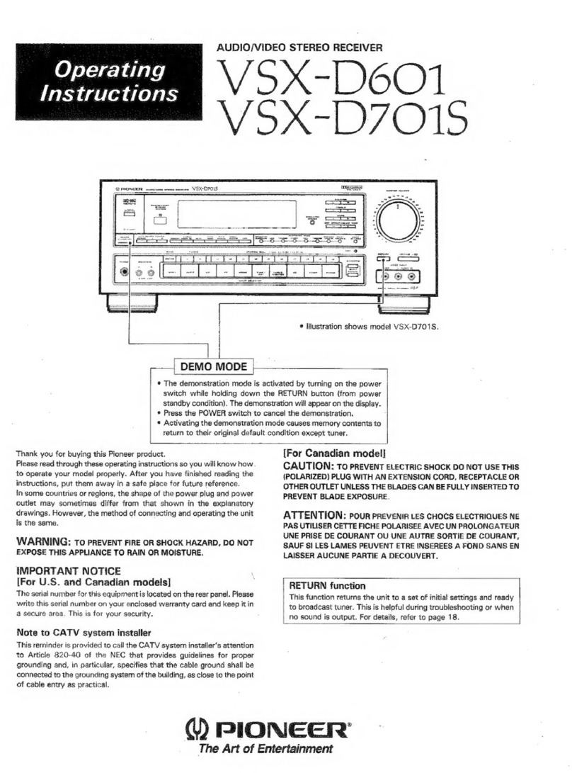 Pioneer VSX-D601 User manual