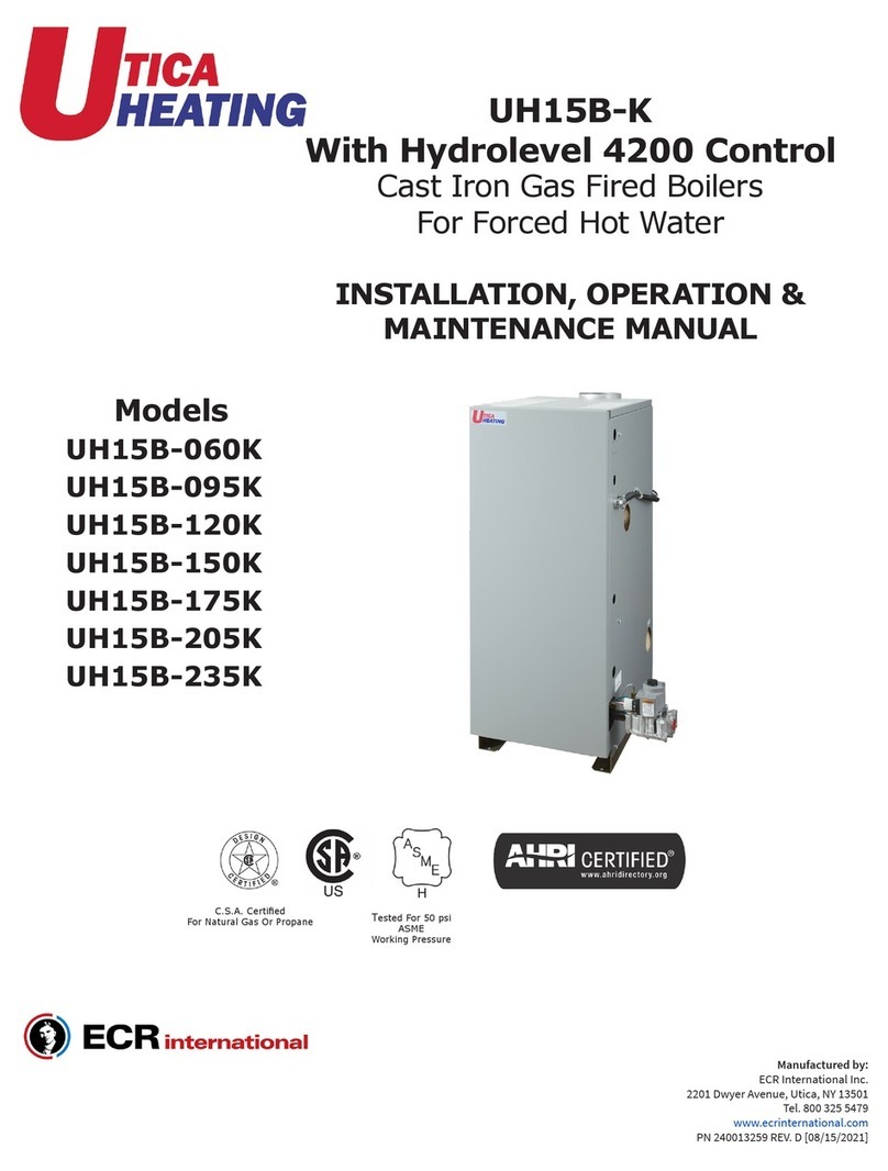 ECR International UTICA HEATING UH15B-K Installation, operation & maintenance manual