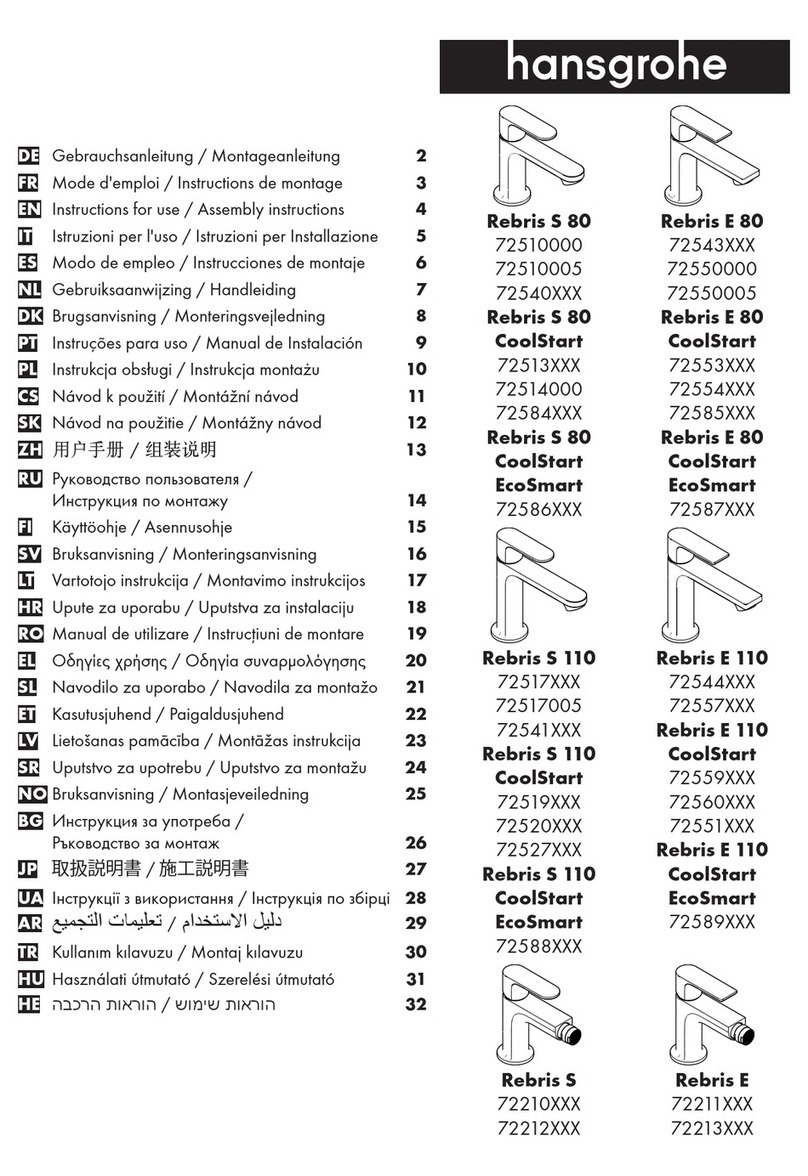Hans Grohe Rebris S 80 72540 Series Instructions for use/assembly instructions Hans Grohe Rebris S 80 72540 Series Instructions for use/assembly instructions